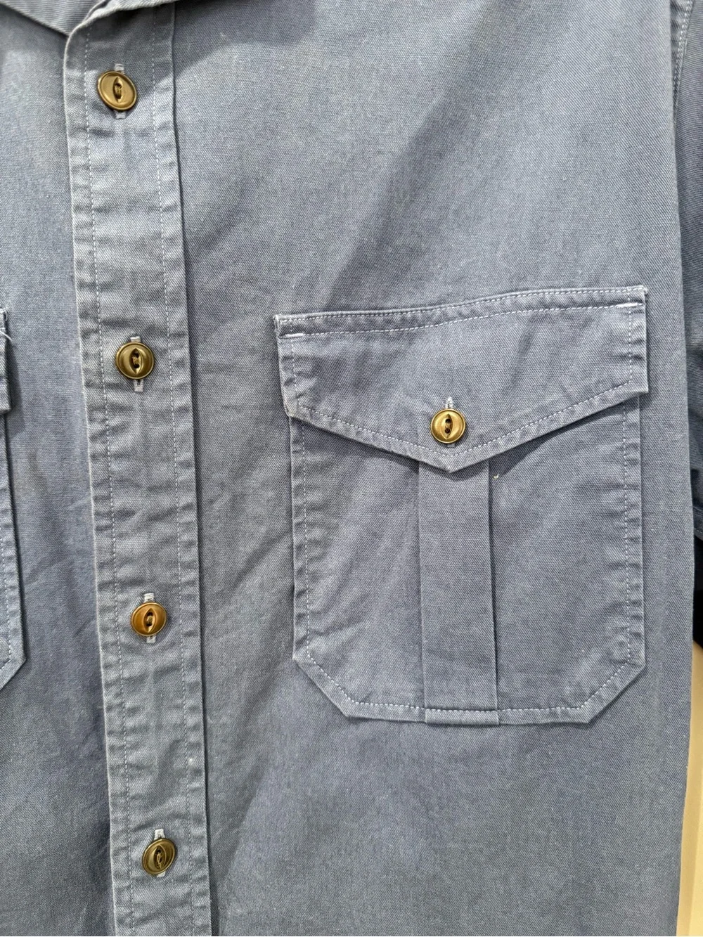 J. Crew Men's Button-Down Work Shirt in Navy Blue